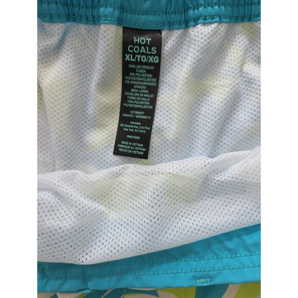 Hot Coals Men's 8" Swim Trunks XL UPF 50+ Elastic Waist Mesh Liner Side Pockets - Picture 7 of 7